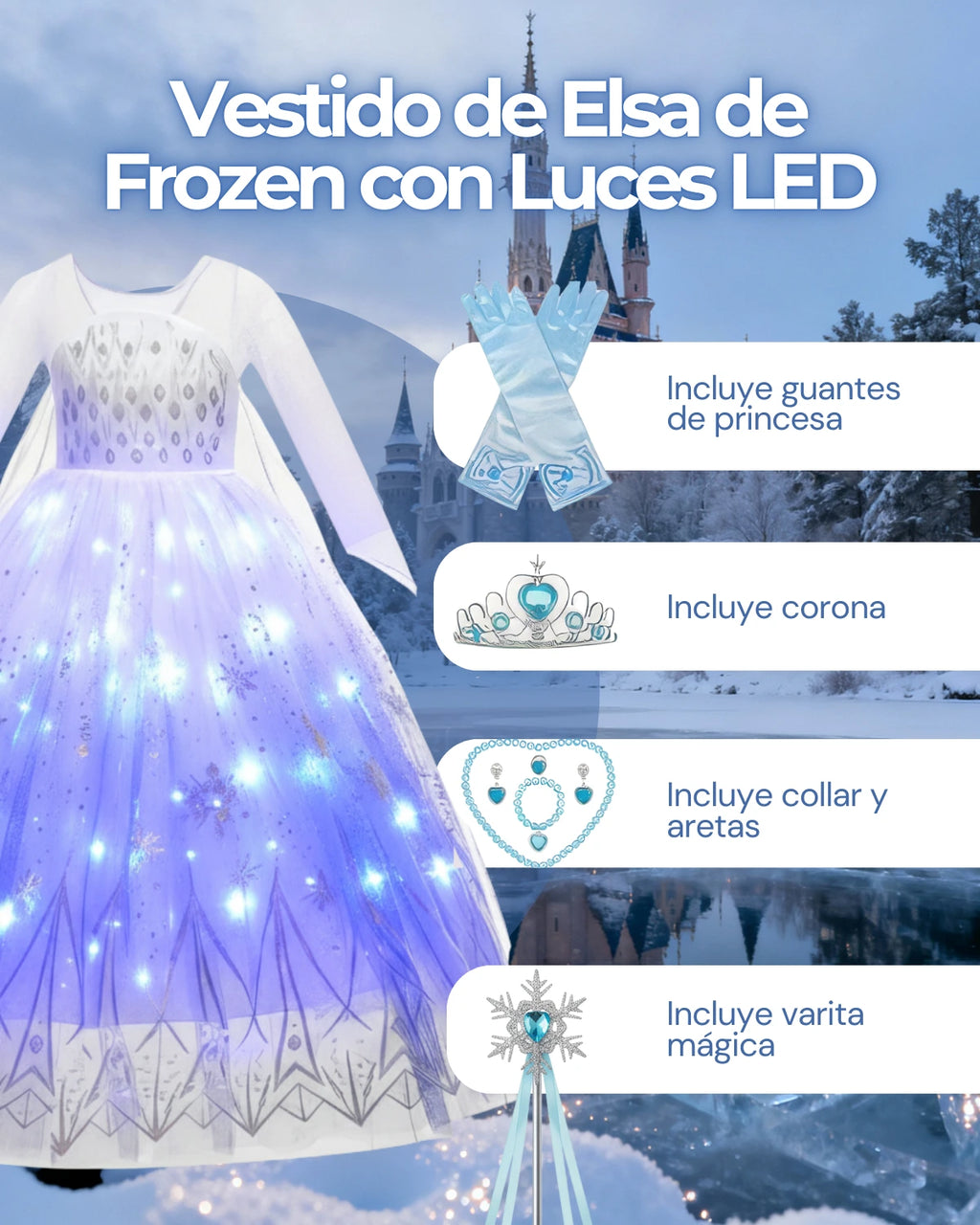 Vestido de Princesa con Luces LED