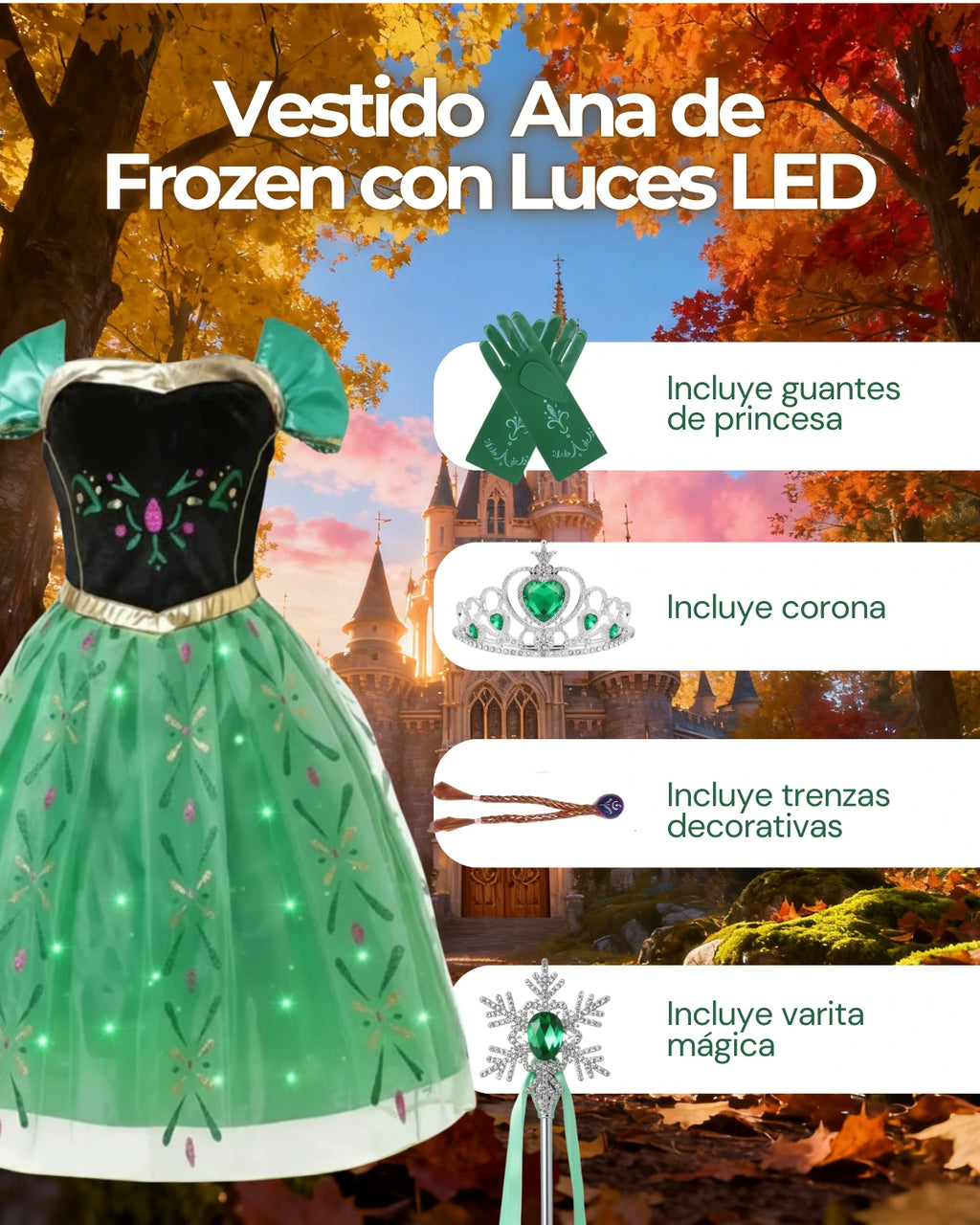 Vestido de Princesa con Luces LED
