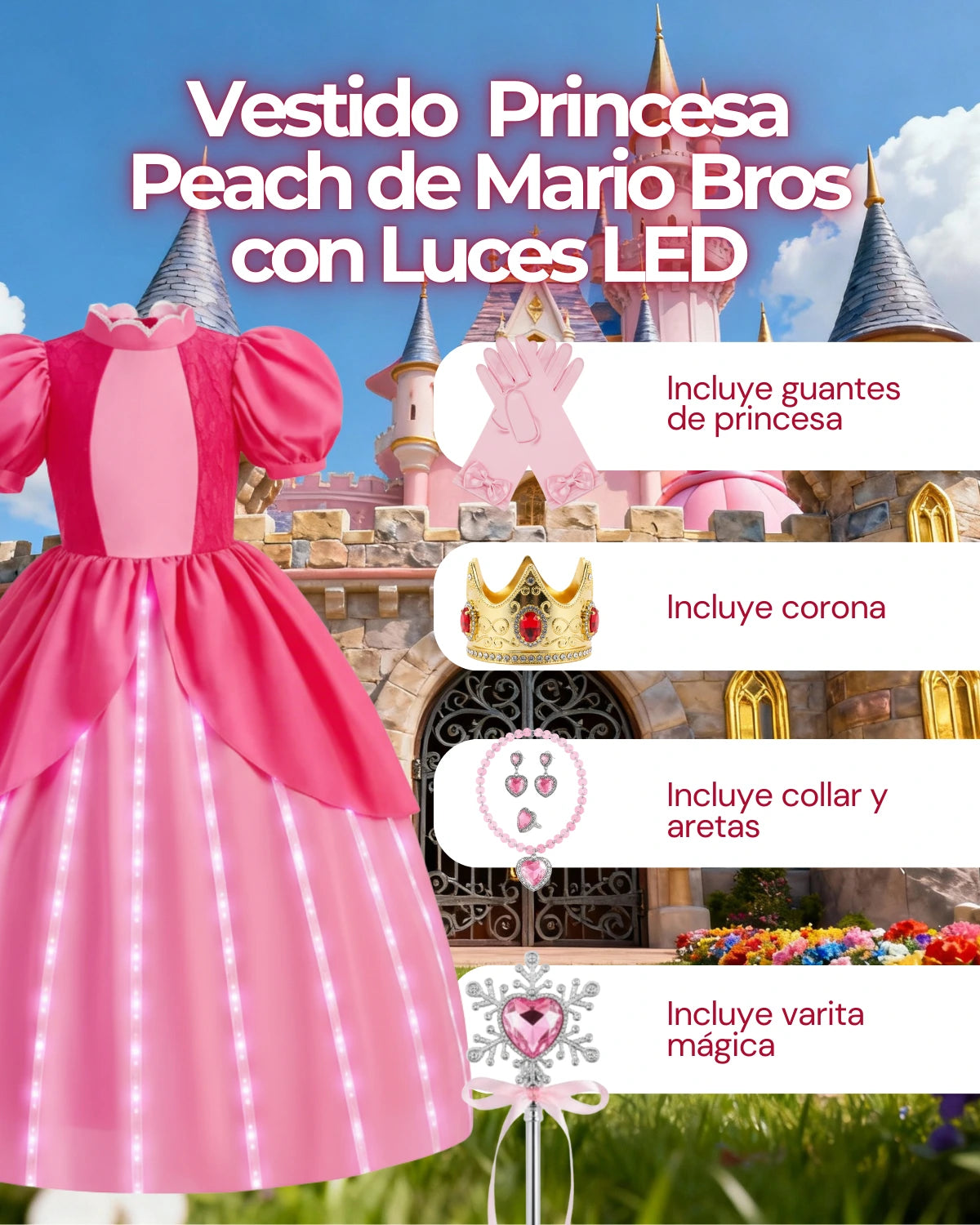 Vestido de Princesa con Luces LED